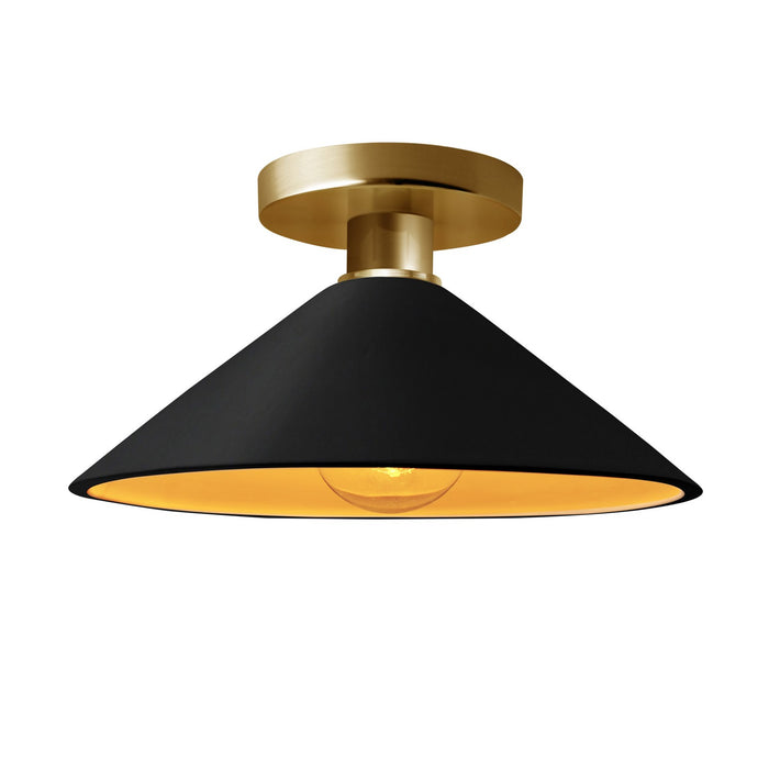 Justice Designs - CER-6330-CBGD-BRSS - One Light Semi-Flush Mount - Radiance - Carbon Matte Black w/ Champagne Gold