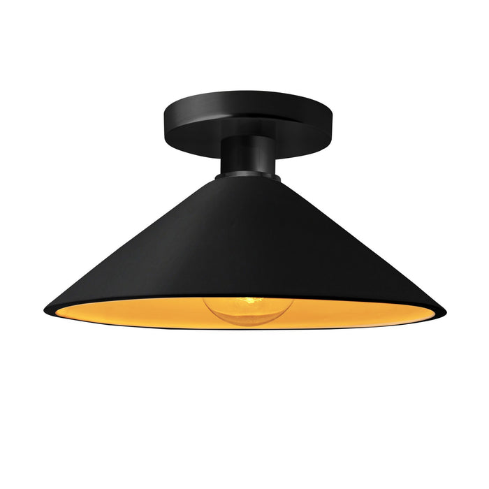 Justice Designs - CER-6330-CBGD-MBLK - One Light Semi-Flush Mount - Radiance - Carbon Matte Black w/ Champagne Gold