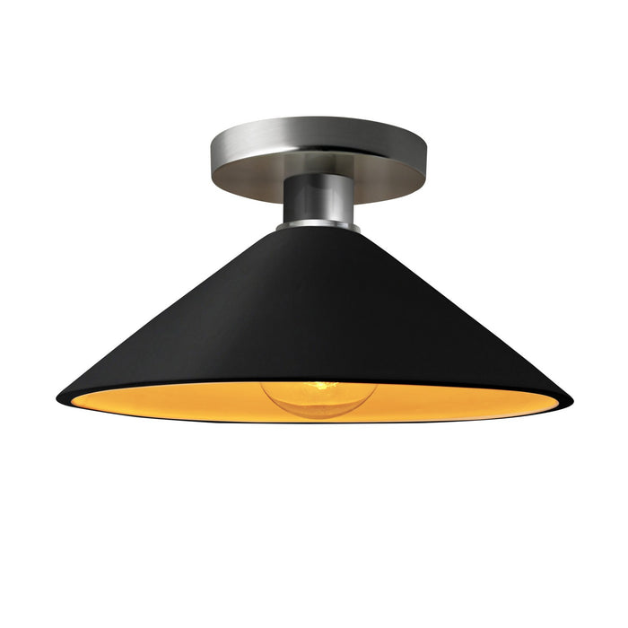 Justice Designs - CER-6330-CBGD-NCKL - One Light Semi-Flush Mount - Radiance - Carbon Matte Black w/ Champagne Gold