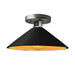 Justice Designs - CER-6330-CBGD-NCKL - One Light Semi-Flush Mount - Radiance - Carbon Matte Black w/ Champagne Gold