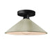 Justice Designs - CER-6330-CKC-MBLK - One Light Semi-Flush Mount - Radiance - Celadon Green Crackle