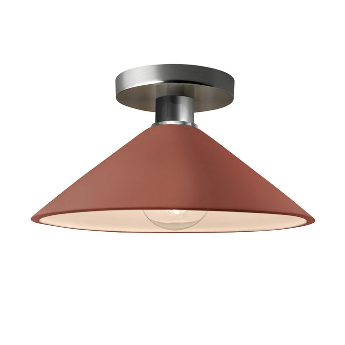 Justice Designs - CER-6330-CLAY-NCKL - One Light Semi-Flush Mount - Radiance - Canyon Clay