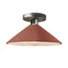 Justice Designs - CER-6330-CLAY-NCKL - One Light Semi-Flush Mount - Radiance - Canyon Clay
