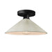 Justice Designs - CER-6330-CRK-MBLK - One Light Semi-Flush Mount - Radiance - White Crackle