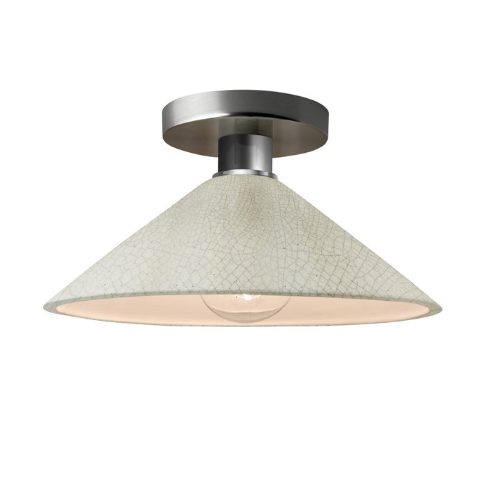 Justice Designs - CER-6330-CRK-NCKL - One Light Semi-Flush Mount - Radiance - White Crackle
