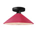 Justice Designs - CER-6330-CRSE-MBLK - One Light Semi-Flush Mount - Radiance - Cerise