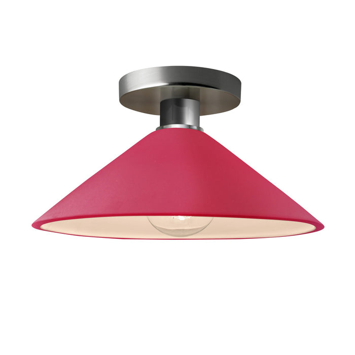 Justice Designs - CER-6330-CRSE-NCKL - One Light Semi-Flush Mount - Radiance - Cerise