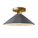 Justice Designs - CER-6330-GRY-BRSS - One Light Semi-Flush Mount - Radiance - Gloss Grey