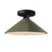 Justice Designs - CER-6330-MGRN-MBLK - One Light Semi-Flush Mount - Radiance - Matte Green