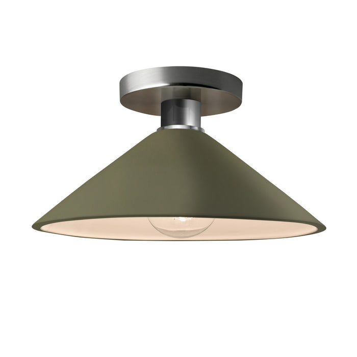 Justice Designs - CER-6330-MGRN-NCKL - One Light Semi-Flush Mount - Radiance - Matte Green