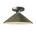 Justice Designs - CER-6330-MGRN-NCKL - One Light Semi-Flush Mount - Radiance - Matte Green