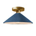 Justice Designs - CER-6330-MID-BRSS - One Light Semi-Flush Mount - Radiance - Midnight Sky