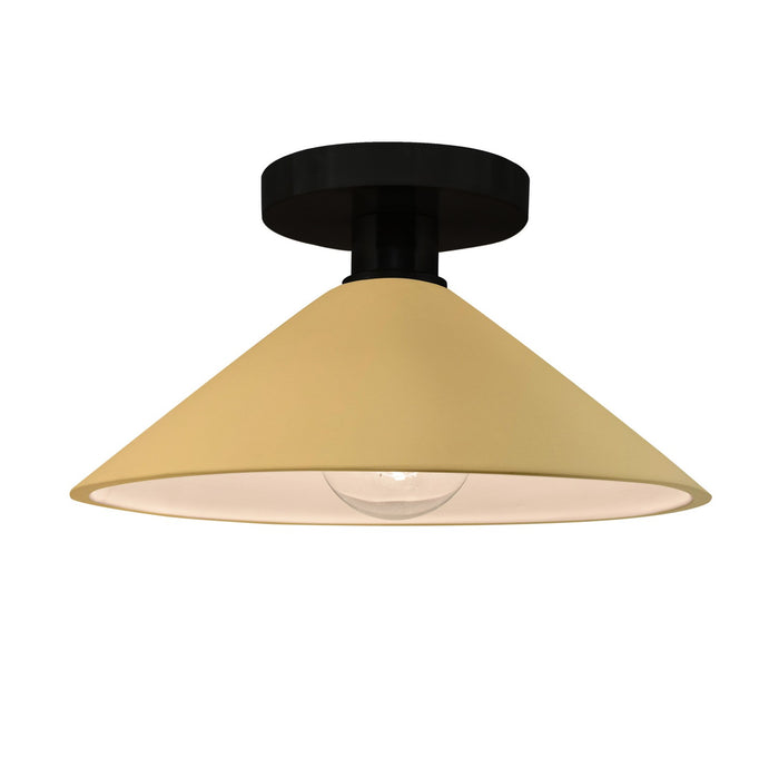 Justice Designs - CER-6330-MYLW-MBLK - One Light Semi-Flush Mount - Radiance - Muted Yellow