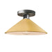 Justice Designs - CER-6330-MYLW-NCKL - One Light Semi-Flush Mount - Radiance - Muted Yellow