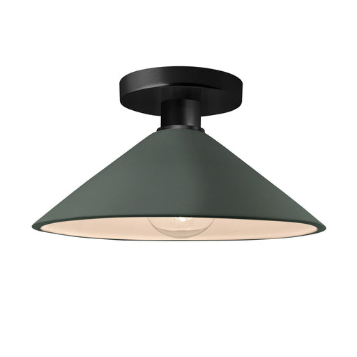 Radiance One Light Semi-Flush Mount Pewter Green