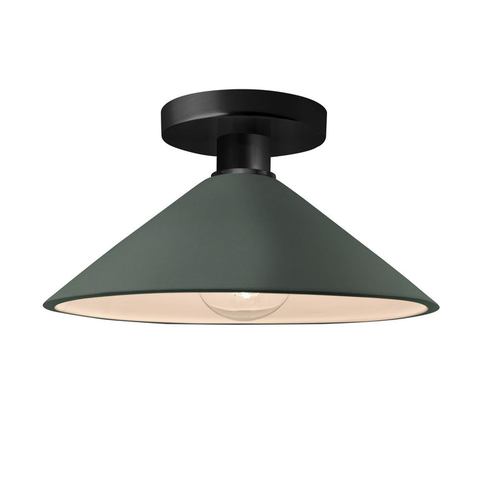 Justice Designs - CER-6330-PWGN-MBLK - One Light Semi-Flush Mount - Radiance - Pewter Green