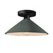 Justice Designs - CER-6330-PWGN-MBLK - One Light Semi-Flush Mount - Radiance - Pewter Green