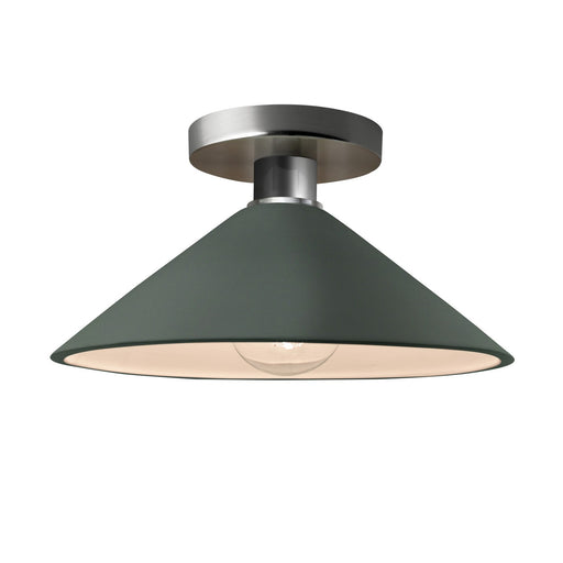 Radiance One Light Semi-Flush Mount Pewter Green