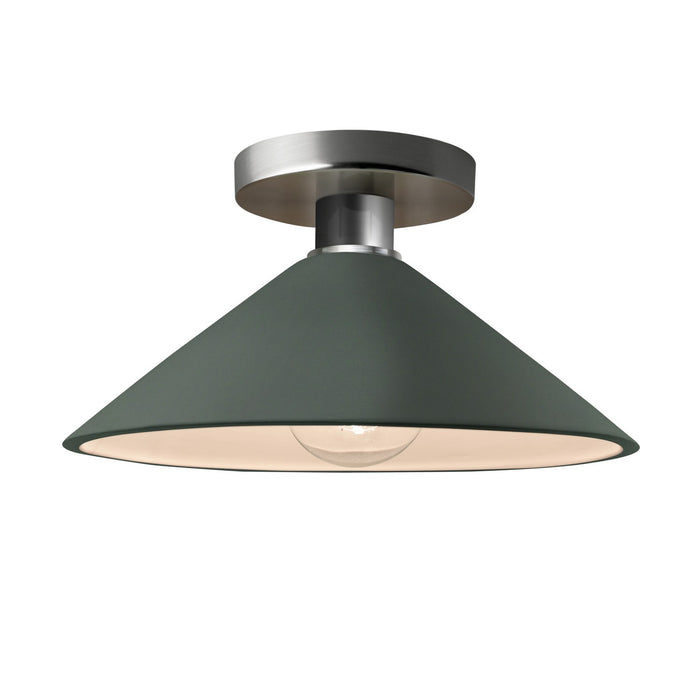 Justice Designs - CER-6330-PWGN-NCKL - One Light Semi-Flush Mount - Radiance - Pewter Green