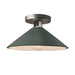 Justice Designs - CER-6330-PWGN-NCKL - One Light Semi-Flush Mount - Radiance - Pewter Green