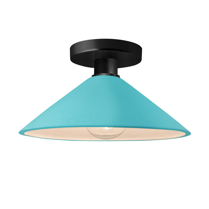 Justice Designs - CER-6330-RFPL-MBLK - One Light Semi-Flush Mount - Radiance - Reflecting Pool