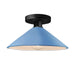 Justice Designs - CER-6330-SKBL-MBLK - One Light Semi-Flush Mount - Radiance - Sky Blue
