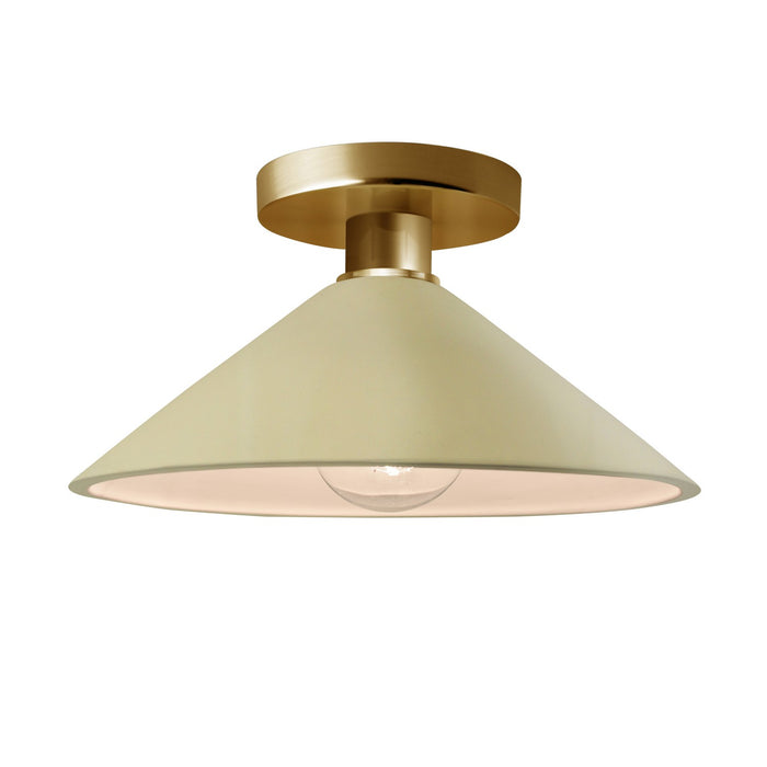 Justice Designs - CER-6330-VAN-BRSS - One Light Semi-Flush Mount - Radiance - Vanilla (Gloss)