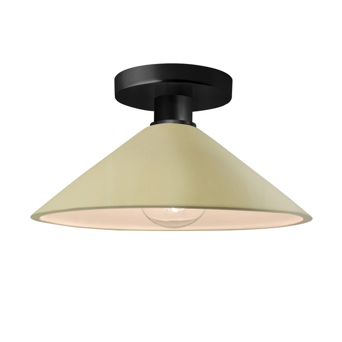Justice Designs - CER-6330-VAN-MBLK - One Light Semi-Flush Mount - Radiance - Vanilla (Gloss)