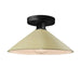Justice Designs - CER-6330-VAN-MBLK - One Light Semi-Flush Mount - Radiance - Vanilla (Gloss)