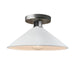 Justice Designs - CER-6330-WTWT-NCKL - One Light Semi-Flush Mount - Radiance - Gloss White (outside and inside of fixture)