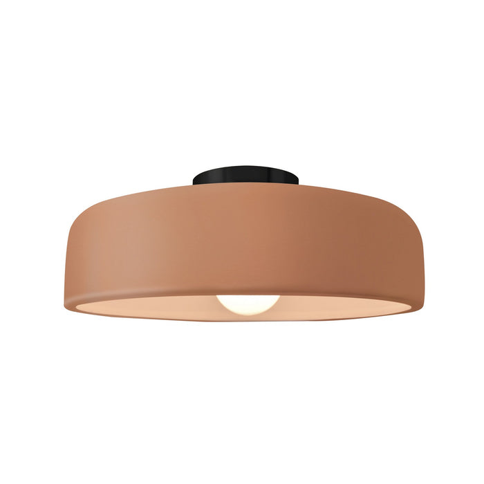 Justice Designs - CER-6343-ADOB-MBLK - One Light Semi-Flush Mount - Radiance - Adobe