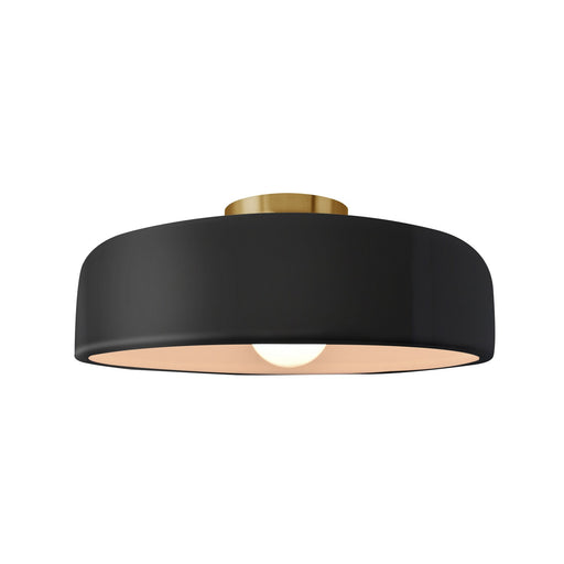 Radiance One Light Semi-Flush Mount Gloss Black w/ Matte White