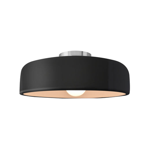 Radiance One Light Semi-Flush Mount Gloss Black w/ Matte White
