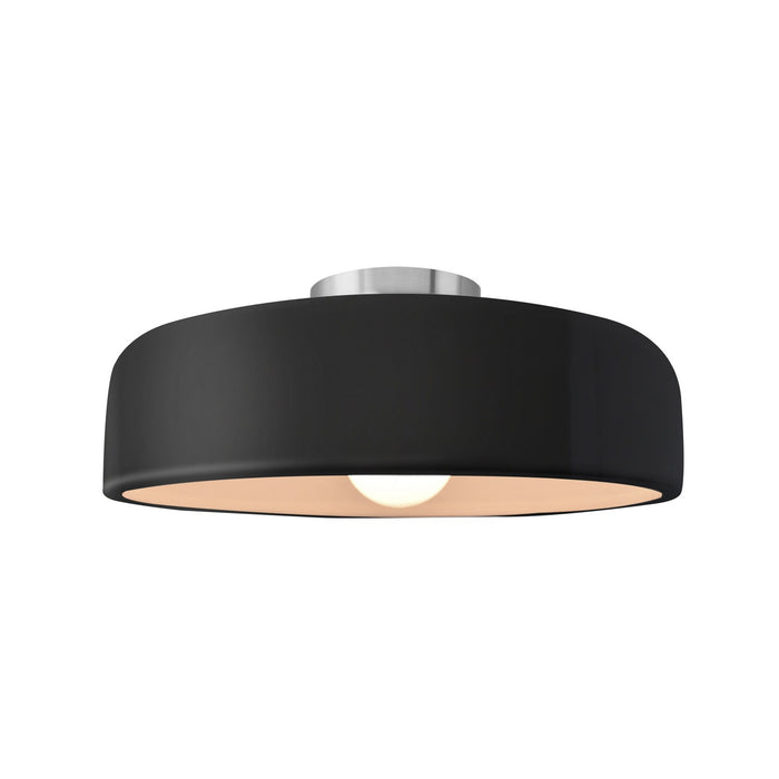 Justice Designs - CER-6343-BLK-NCKL - One Light Semi-Flush Mount - Radiance - Gloss Black