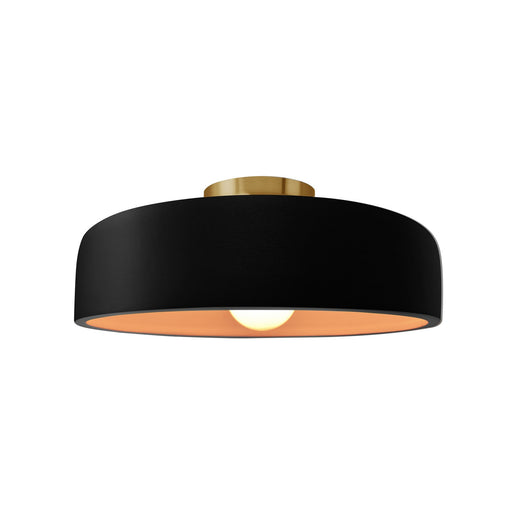 Radiance One Light Semi-Flush Mount Carbon Matte Black w/ Champagne Gold