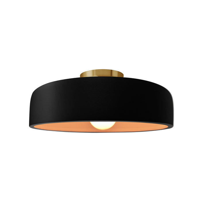Justice Designs - CER-6343-CBGD-BRSS - One Light Semi-Flush Mount - Radiance - Carbon Matte Black w/ Champagne Gold