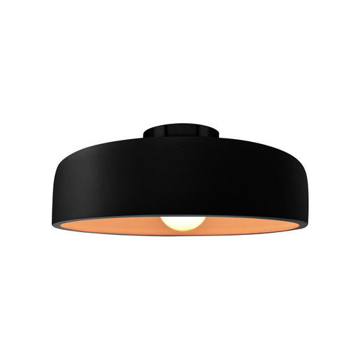 Radiance One Light Semi-Flush Mount Carbon Matte Black w/ Champagne Gold