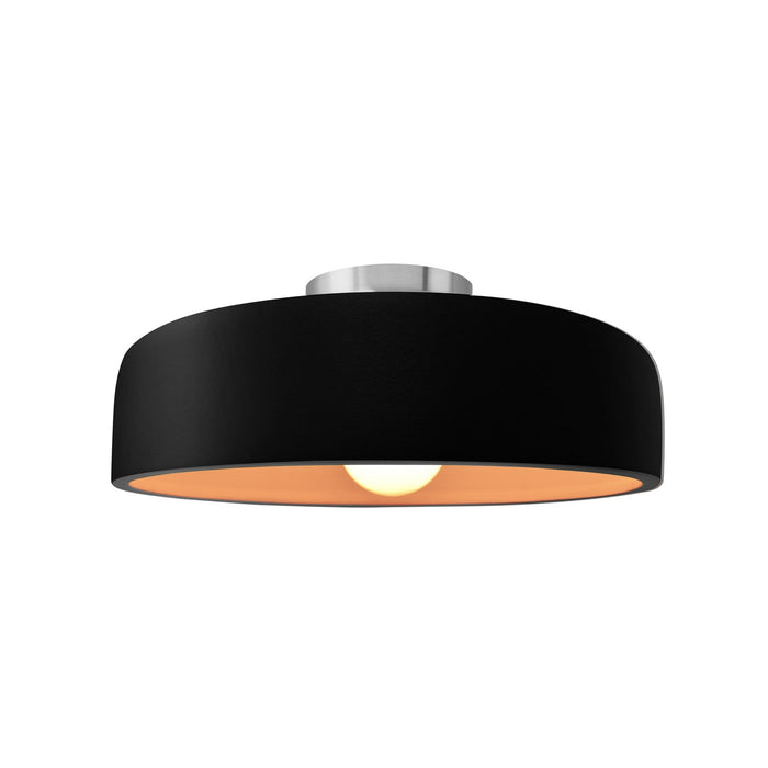 Justice Designs - CER-6343-CBGD-NCKL - One Light Semi-Flush Mount - Radiance - Carbon Matte Black w/ Champagne Gold