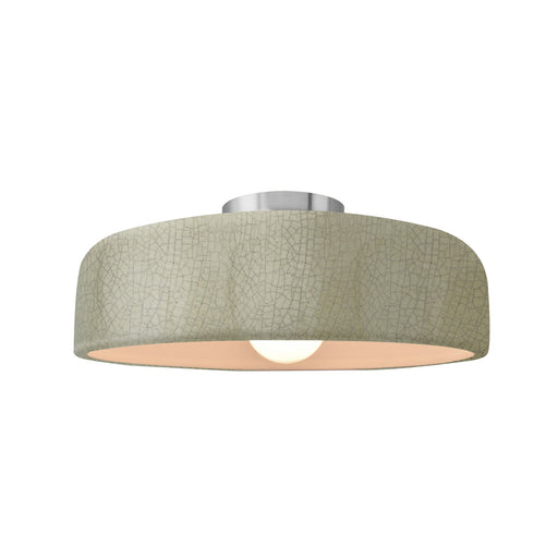 Radiance One Light Semi-Flush Mount Celadon Green Crackle