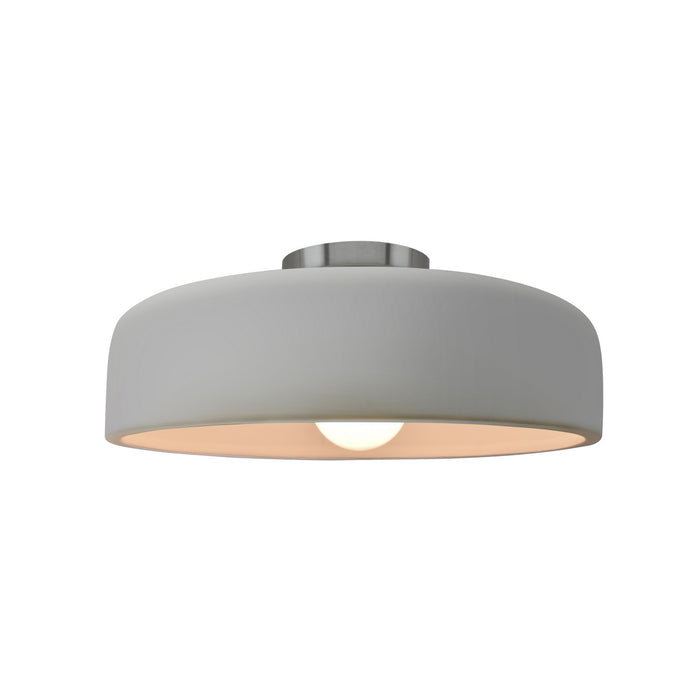 Justice Designs - CER-6343-MAT-NCKL - One Light Semi-Flush Mount - Radiance - Matte White