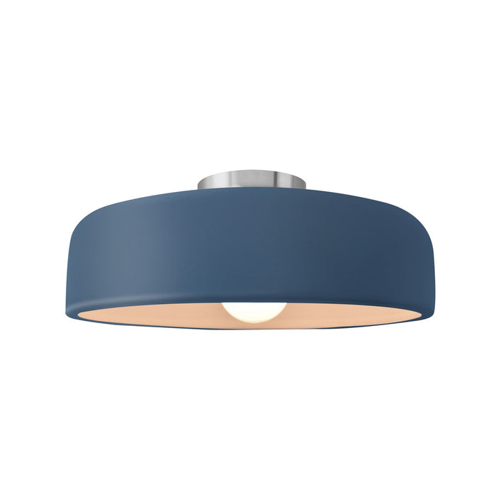 Justice Designs - CER-6343-MDMT-NCKL - One Light Semi-Flush Mount - Radiance - Midnight Sky w/ Matte White