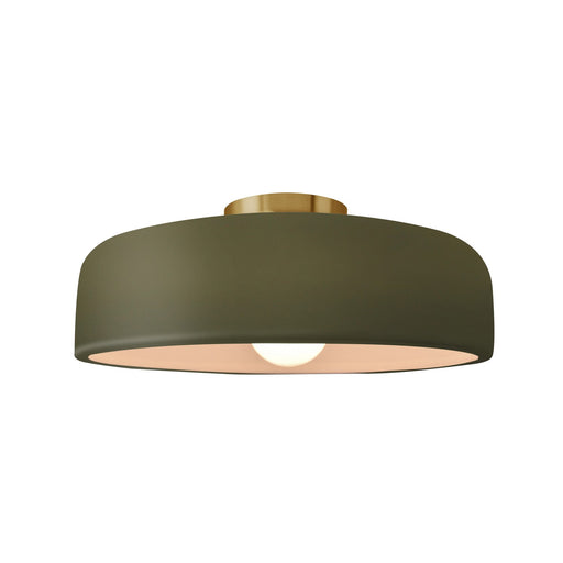 Radiance One Light Semi-Flush Mount Matte Green