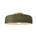 Justice Designs - CER-6343-MGRN-BRSS - One Light Semi-Flush Mount - Radiance - Matte Green