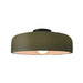 Justice Designs - CER-6343-MGRN-MBLK - One Light Semi-Flush Mount - Radiance - Matte Green