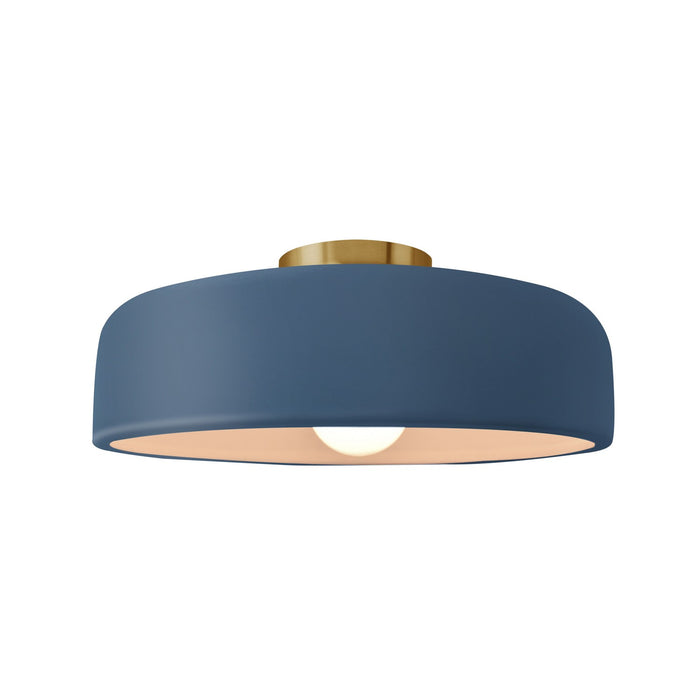 Justice Designs - CER-6343-MID-BRSS - One Light Semi-Flush Mount - Radiance - Midnight Sky