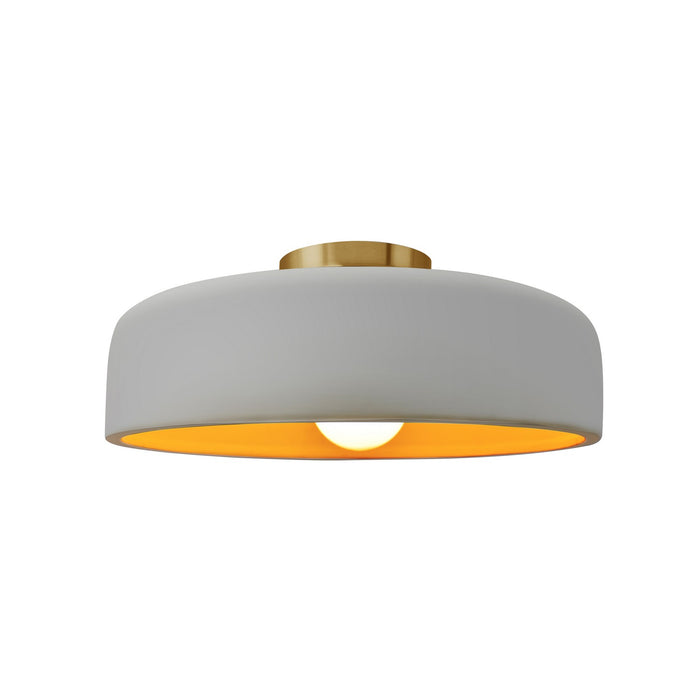 Justice Designs - CER-6343-MTGD-BRSS - One Light Semi-Flush Mount - Radiance - Matte White w/ Champagne Gold
