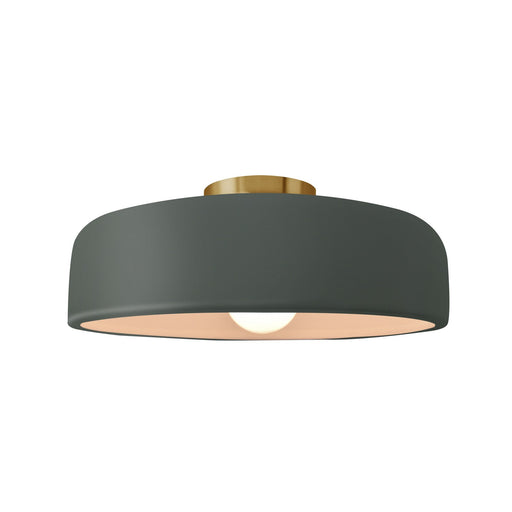 Radiance One Light Semi-Flush Mount Pewter Green