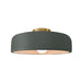 Justice Designs - CER-6343-PWGN-BRSS - One Light Semi-Flush Mount - Radiance - Pewter Green