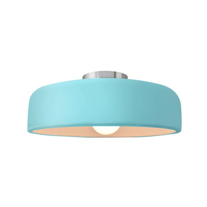 Justice Designs - CER-6343-RFPL-NCKL - One Light Semi-Flush Mount - Radiance - Reflecting Pool