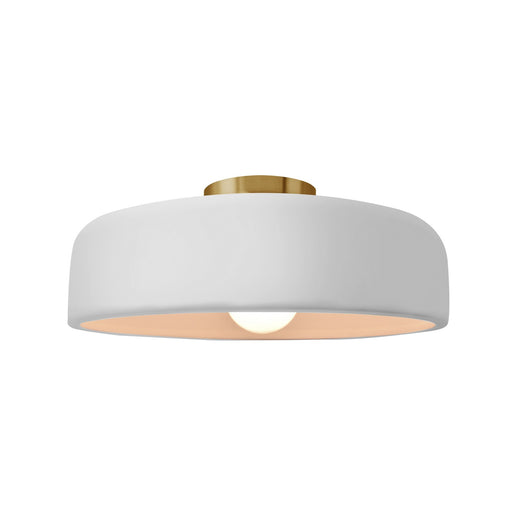 Radiance One Light Semi-Flush Mount Gloss White (outside and inside of fixture)